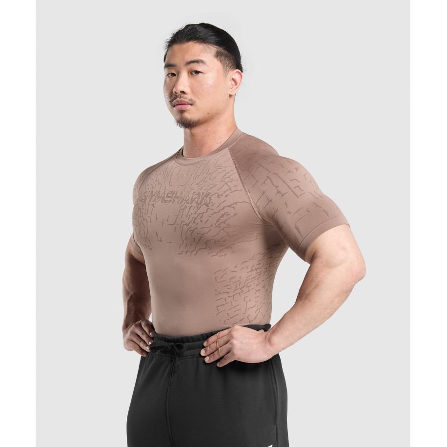 Gymshark Tectonic Seamless T Shirt Mocha Mauve/Walnut Brown Bruin