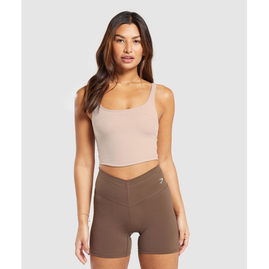 Gymshark Scoop Back Crop Tank Stone Pink Roze