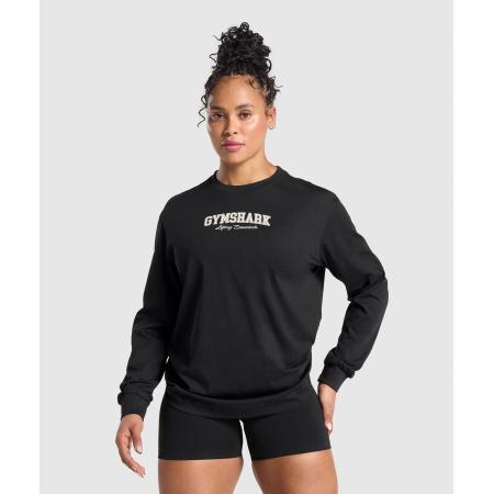 Gymshark Lifting Essentials Graphic Long Sleeve Top Black