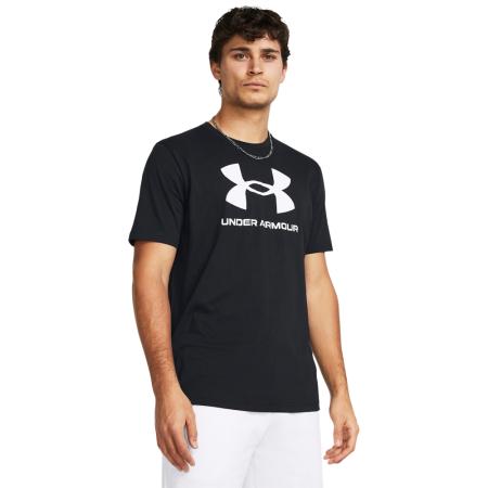 Herenshirt Under Armour Logo met korte mouwen Zwart / Wit XS