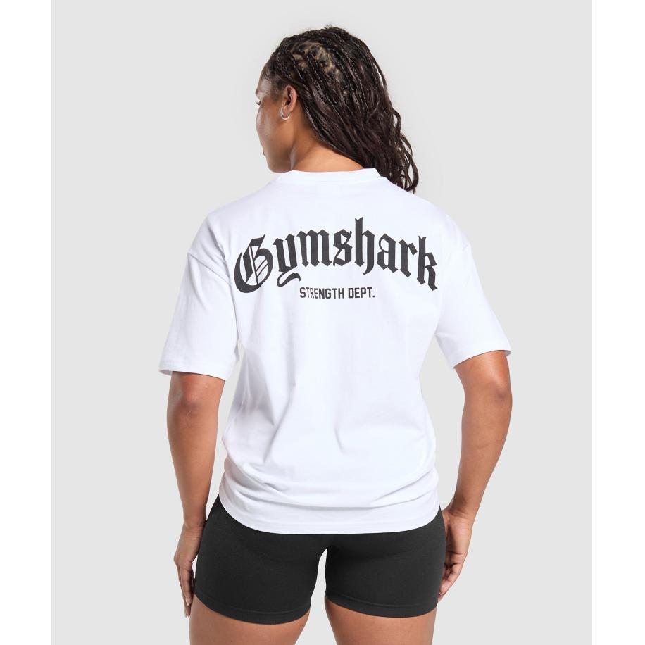 Gymshark Strength Department Graphic T-Shirt White Wit