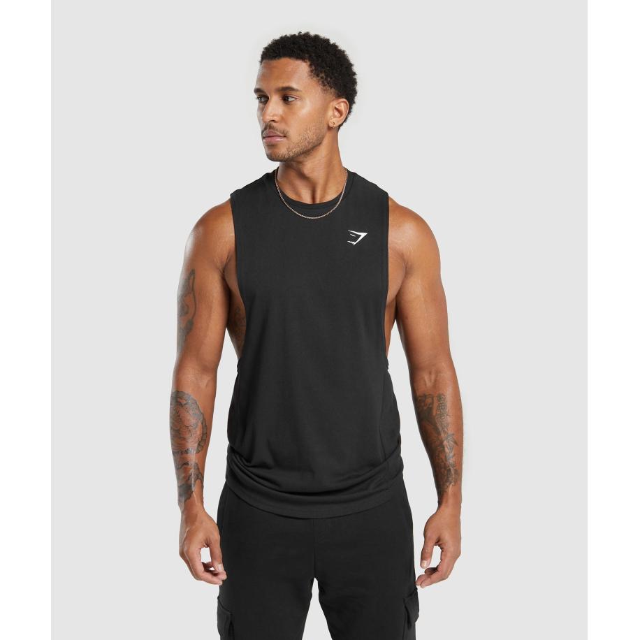 Gymshark React Drop Arm Tank Black Zwart