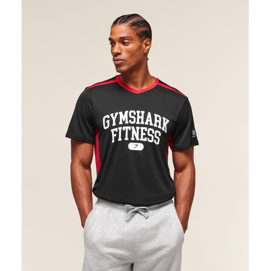 Gymshark Campus Tech T-Shirt Black Zwart