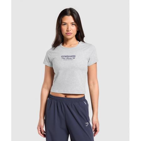 Gymshark EST 2012 Graphic Baby T-Shirt Light Grey Core Marl