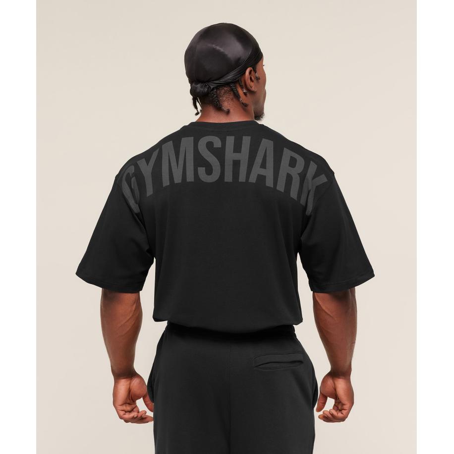 Gymshark Power T-Shirt Black/Asphalt Grey Zwart