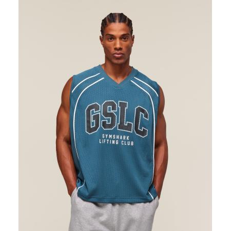 Gymshark GSLC Sports Jersey Tank Success Blue
