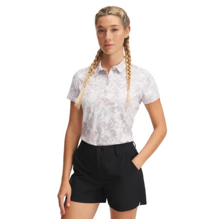 Under Armour Playoff 3.0 Printed Damespolo Wit Clay / Grijs Matter / Grijs Matter XS