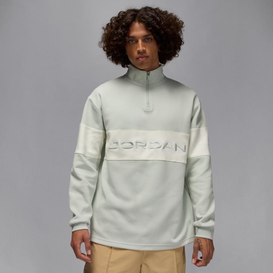 Jordan Sport Dri-FIT golftop met korte rits voor heren - Grijs Grijs