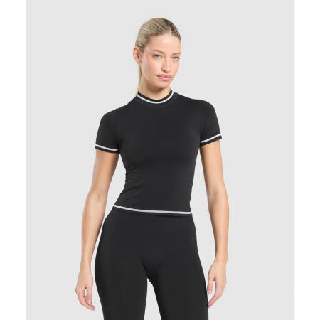 Gymshark Contrast Seamless Midi Tee Black