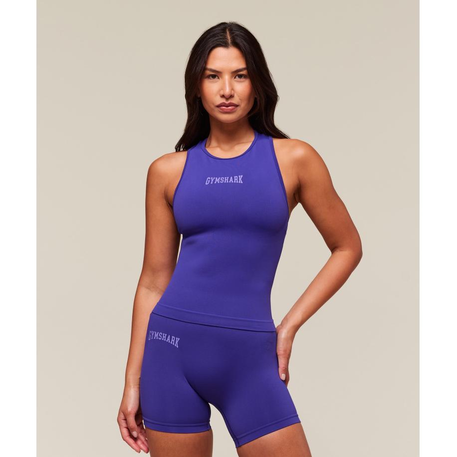 Gymshark Everyday Seamless Graphic Tank Cobalt Purple Paars