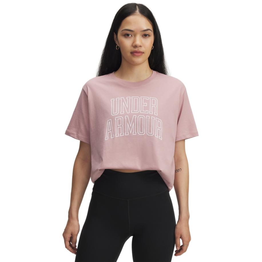Under Armour Rival Campus oversized damesshirt Tourmaline Roze / Wit M Roze