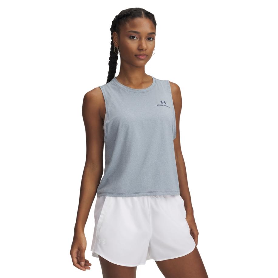 Under Armour Vanish Energy Crop tanktop voor dames Downpour Grijs / Downpour Grijs L Grijs