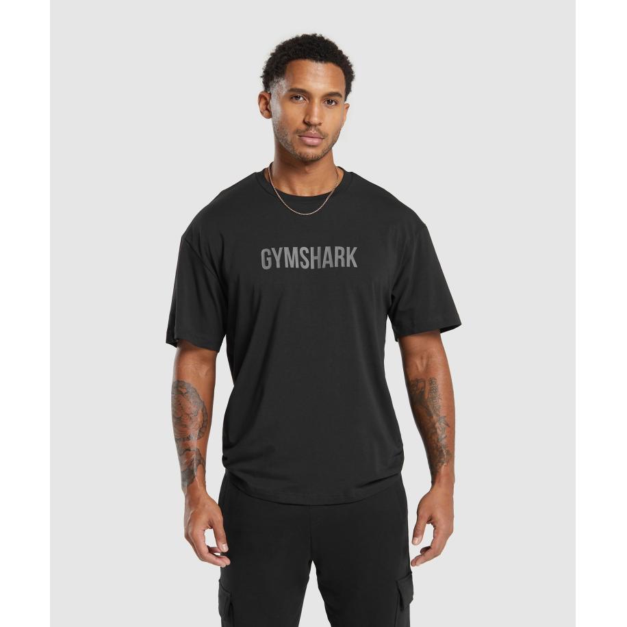 Gymshark Apollo Oversized T-Shirt Black Zwart