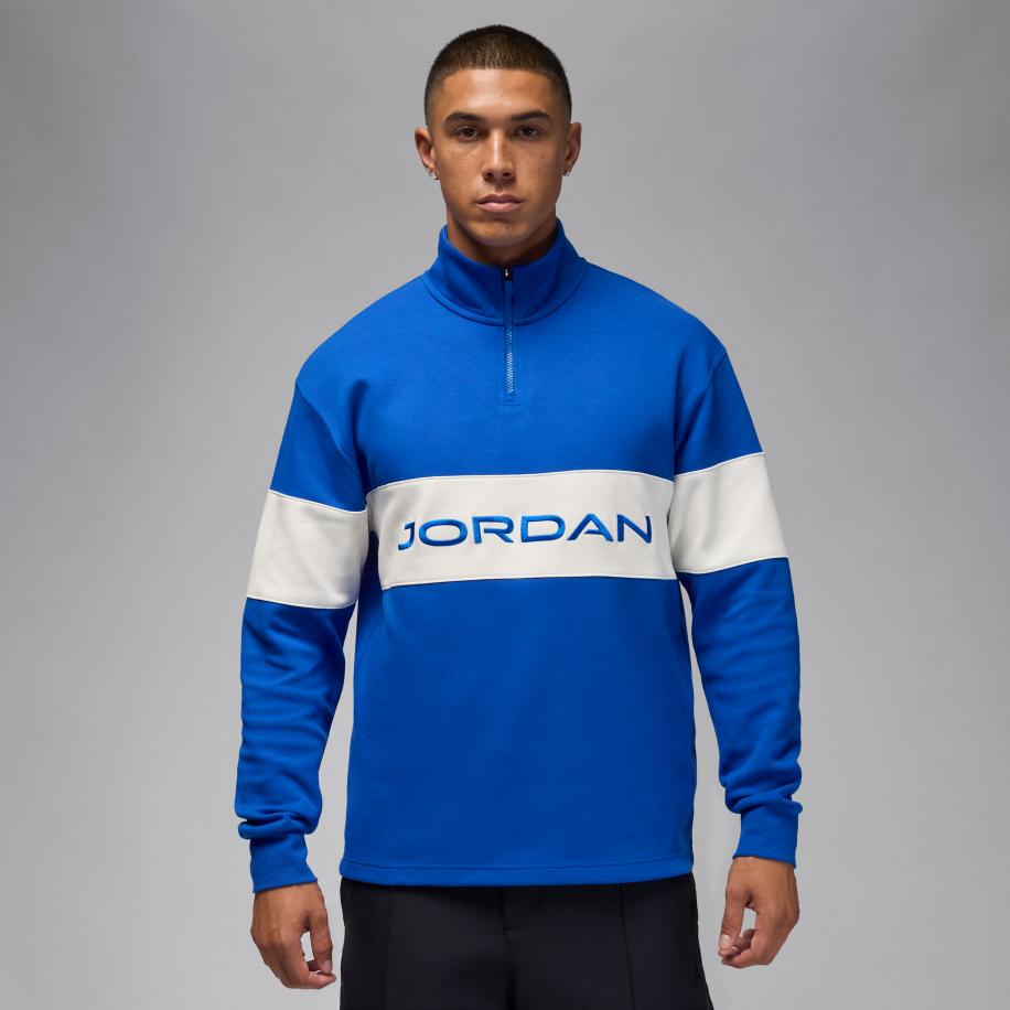 Jordan Sport Dri-FIT golftop met korte rits voor heren - Blauw Blauw