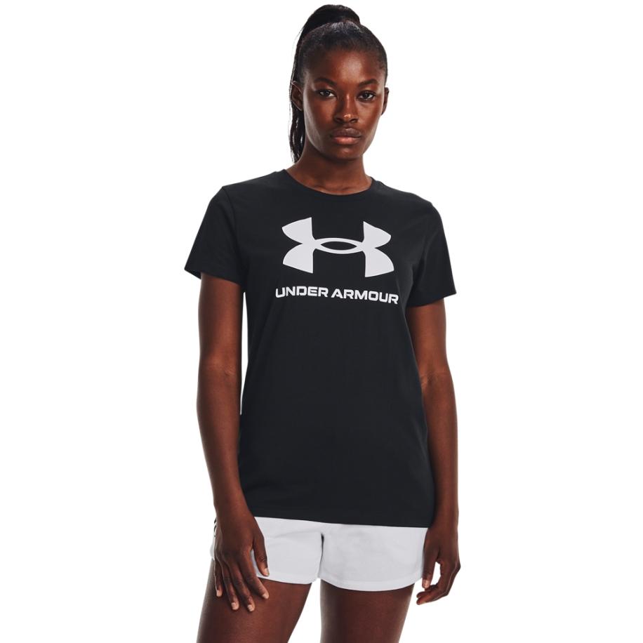 Under Armour Rival Logo Damesshirt met korte mouwen Zwart / Wit S Zwart
