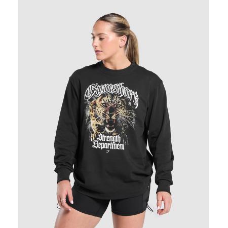 Gymshark Strength Department Animal Long Sleeve T-Shirt Black