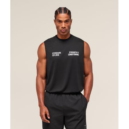 Gymshark S&C Graphic Cut Off Tank Black