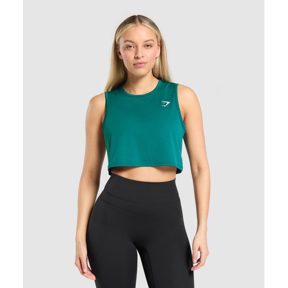 Gymshark Training Crop Tank Functional Teal Multicolor