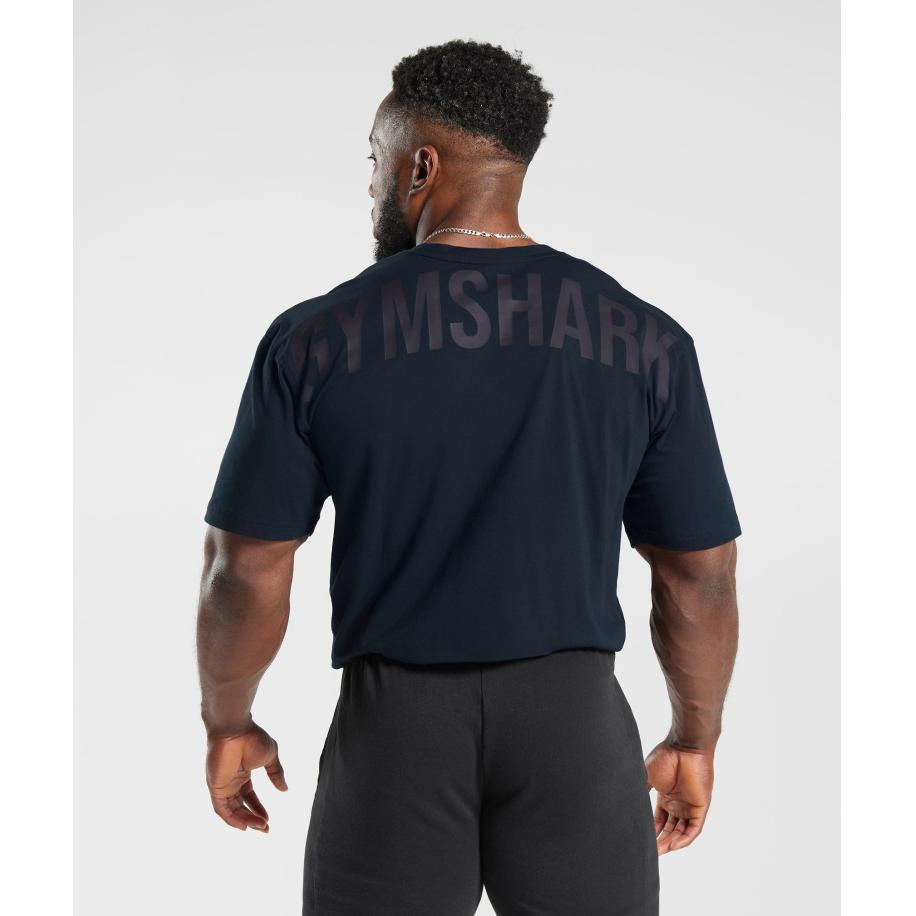 Gymshark Power T-Shirt Navy Blauw