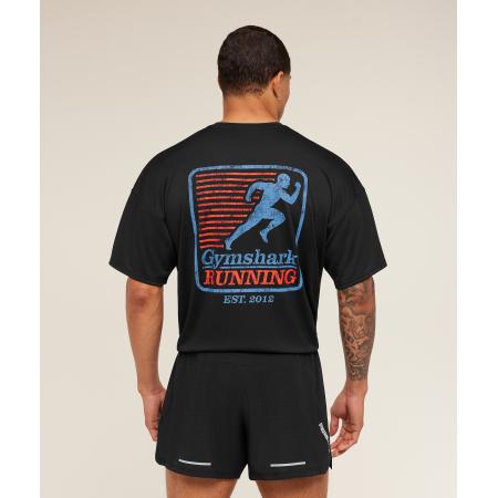 Gymshark Run Club Graphic T-Shirt GS Black