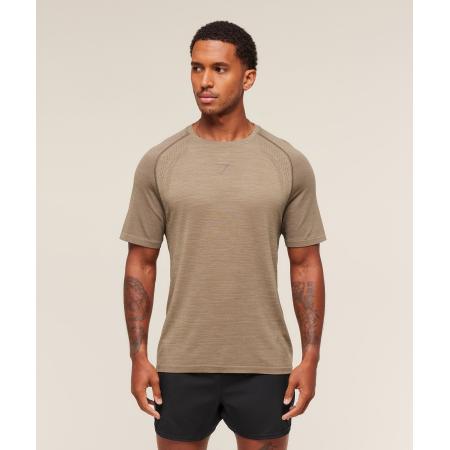 Gymshark Versatile Seamless T-Shirt Cement Brown/Camo Brown