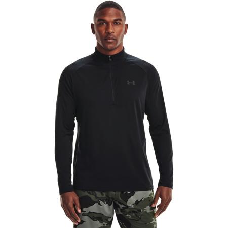 Under Armour Tech™ Herenshirt met korte rits en lange mouwen Zwart / Charcoal S