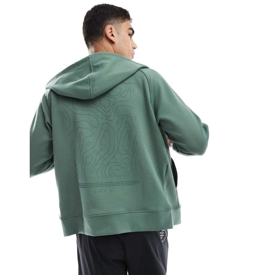 Born Living Yoga - Biafra - Sweatshirt met rits in aspergekleur-Groen Groen