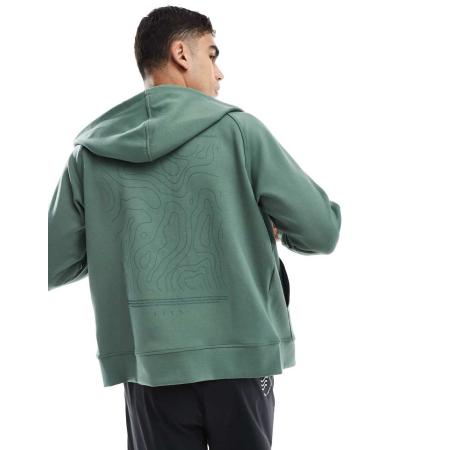 Born Living Yoga - Biafra - Sweatshirt met rits in aspergekleur-Groen