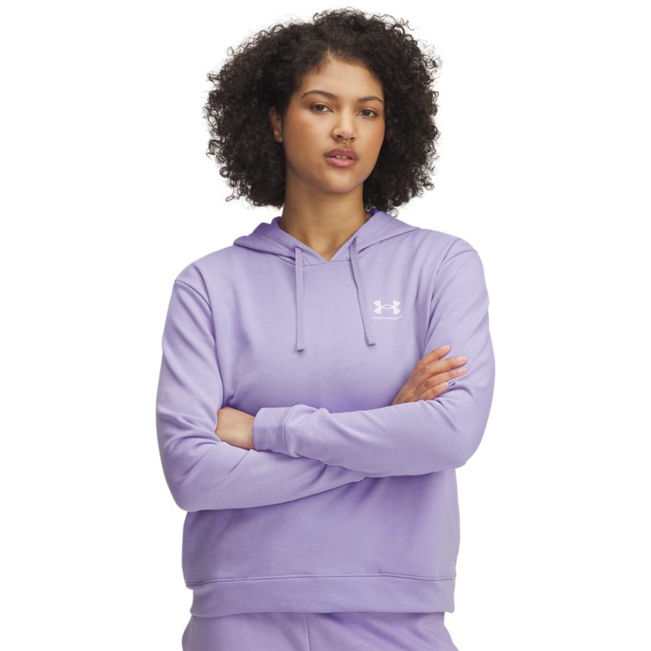 Under Armour Rival Terry Hoodie voor dames Transparent / Wit S Paars