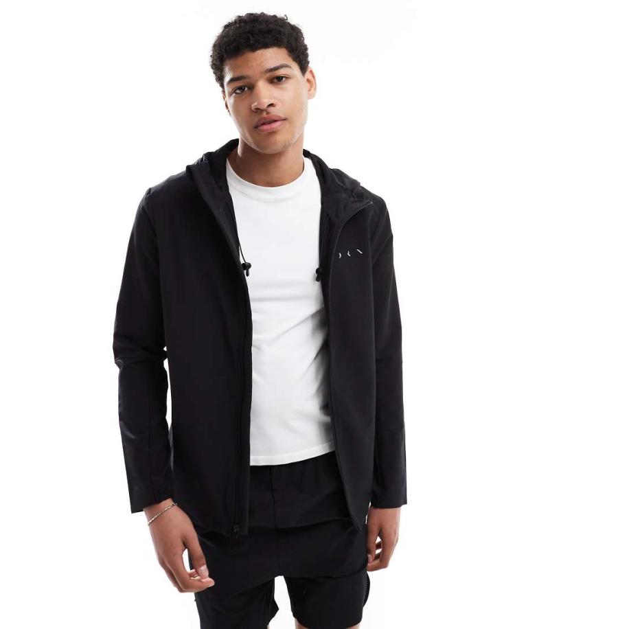 Born Living Yoga - Sittang - Windjack met capuchon in zwart Zwart