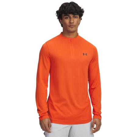 Under Armour Vanish Elite Seamless Herenshirt met korte rits Oranje Base / Iridescent M