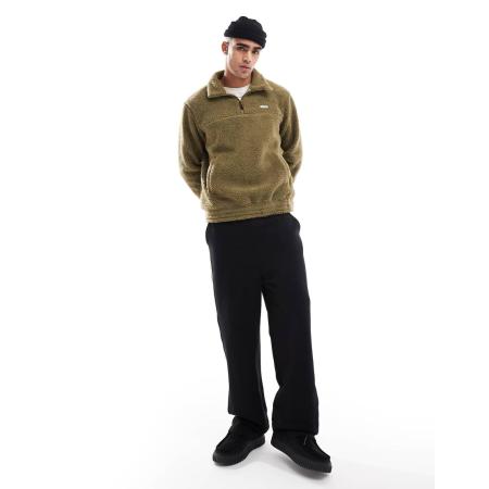 Hunter - Leigh - Trui van sherpa fleece met 1/2 rits in groen