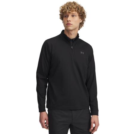 Herentop Under Armour Drive met korte rits Zwart / Castlerock 3XL