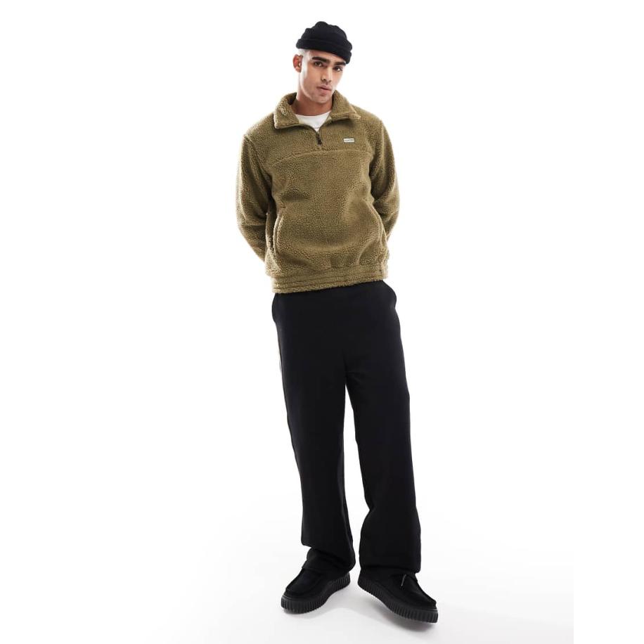 Hunter - Leigh - Jack van sherpa fleece met 1/2 rits in groen Groen