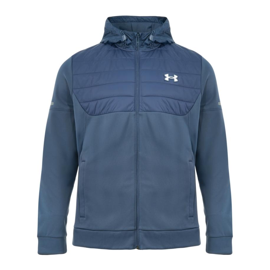 Herenshirt Armour Fleece® Pro Utility met volledige rits Downpour Grijs / Wit XXL Grijs