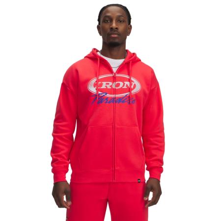 Project Rock Icon Fleece Herenitem met rits Lava Rood / Wit XL