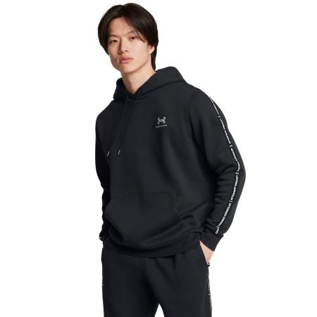Herenhoodie Under Armour Icon Fleece Taping Zwart / Wit L