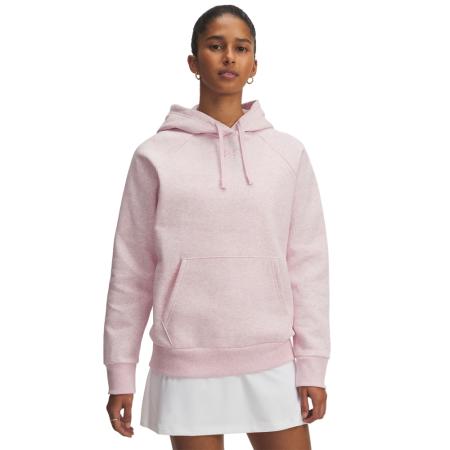 Under Armour Rival Fleece Hoodie voor dames Prime Roze Light Heather / Prime Roze XL