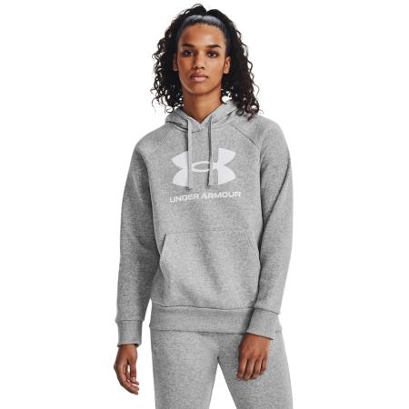 Dameshoodie Under Armour Rival Fleece Big Logo Mod Grijs Light Heather / Wit M