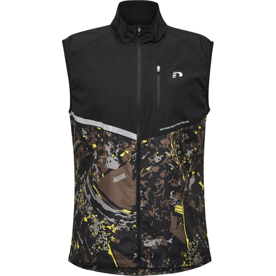 Newline Newline Sportbodywarmer bruin / geel / grijs / zwart -