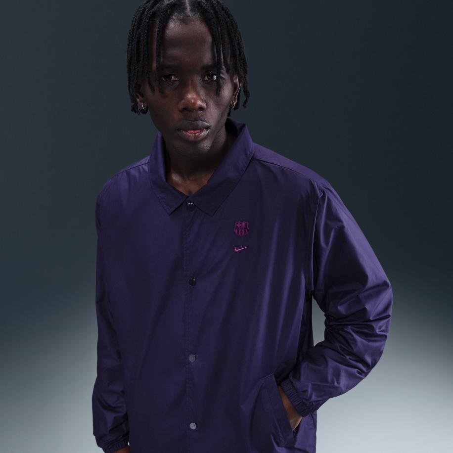 FC Barcelona Club Nike voetbalcoachjack voor heren - Paars Paars