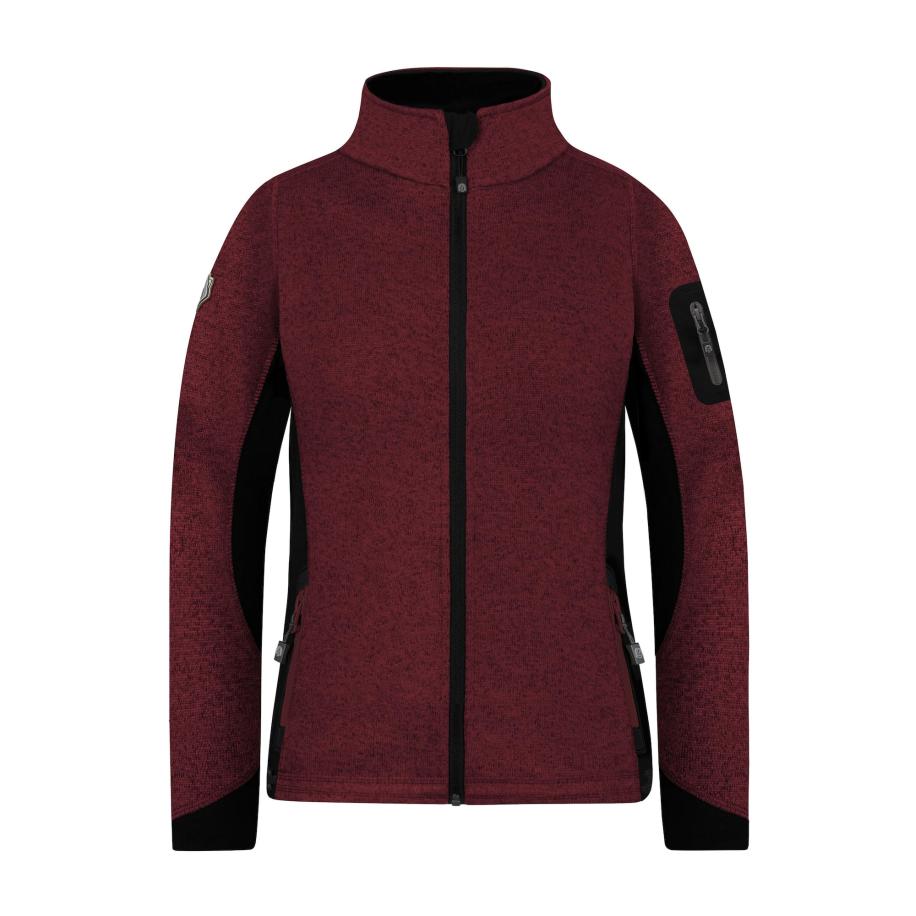 normani normani Functionele fleece jas Pukaskwa rood gemêleerd / zwart -