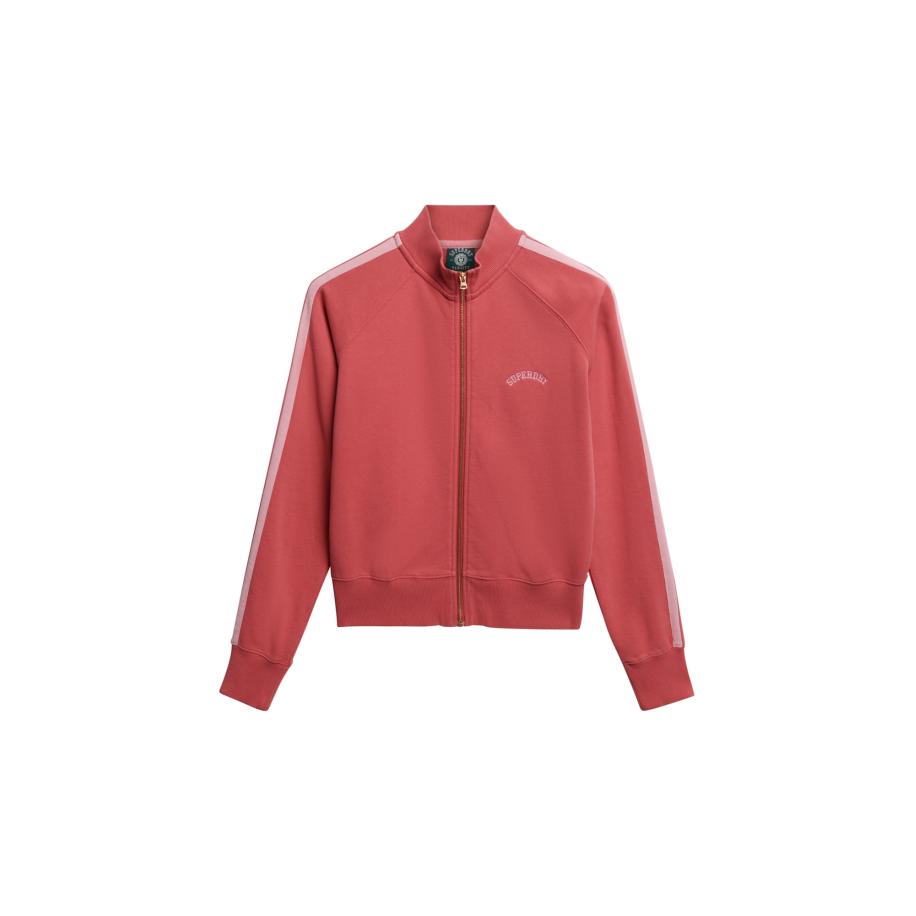 Superdry Trainingsjack rosa / wit Roze