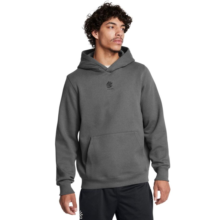 Herenhoodie Curry Splash Castlerock Full Heather / Zwart XL Grijs