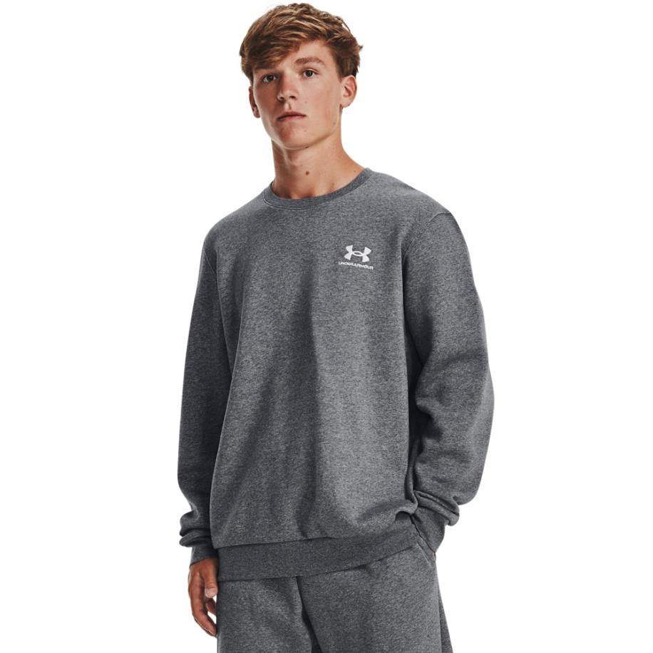 Under Armour Icon Fleece Herenshirt met ronde hals Pitch Grijs Medium Heather / Wit M Grijs