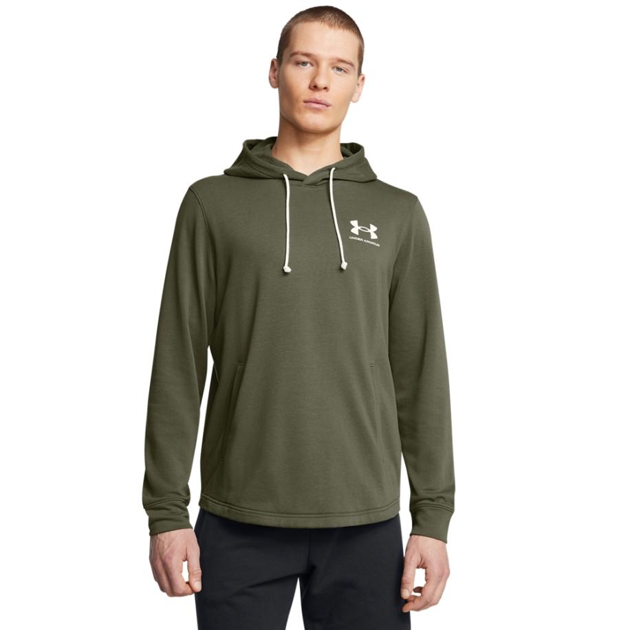Herenhoodie Under Armour Rival Terry Marine OD Groente / Onyx Wit L Groen
