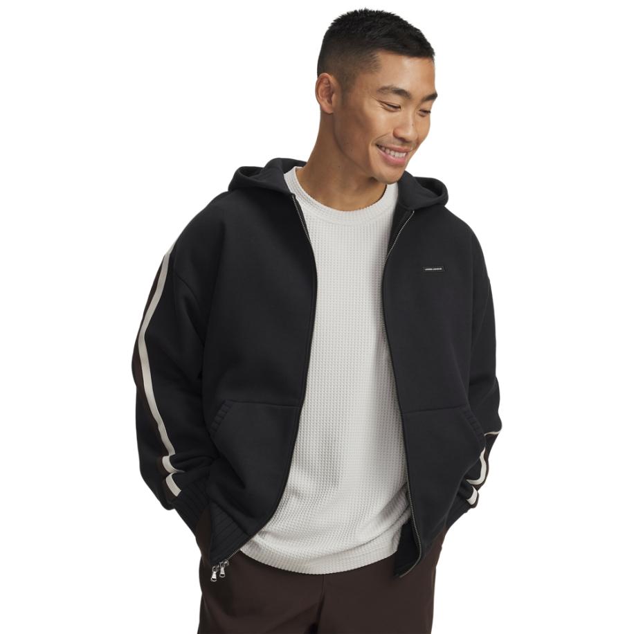 Under Armour Icon Heavyweight Rib herenitem met ritssluiting Zwart / Zwart XXL Zwart