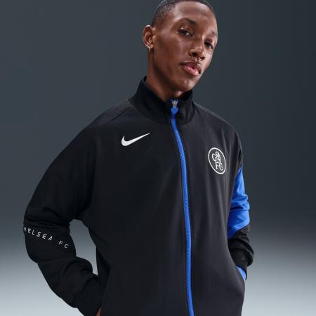 Chelsea FC Strike Derde Nike Total 90 Anthem voetbaltrainingsjack met Dri-FIT voor heren - Zwart