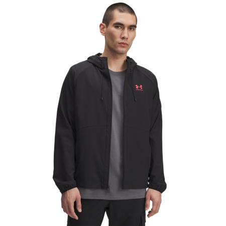 Herenwindjack Under Armour Stretch Woven Zwart / Racer Rood XL