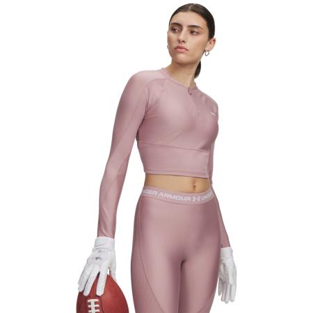 Damesitem met korte rits HeatGear® Rib Tourmaline Roze / Tourmaline Roze / Wit S